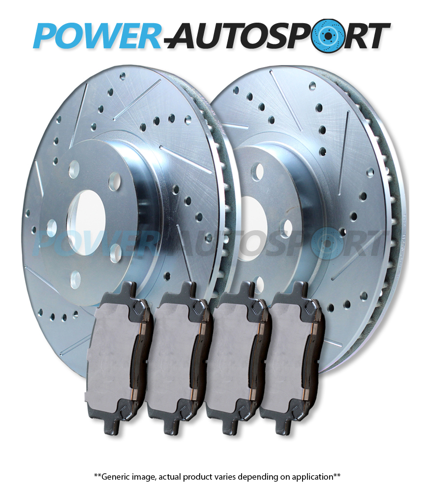 ROTULES DE FREIN AVANT POWER CROSS PERCÉES FENDUES + PLAQUETTES CÉRAMIQUE 100203PK - Photo 1/2